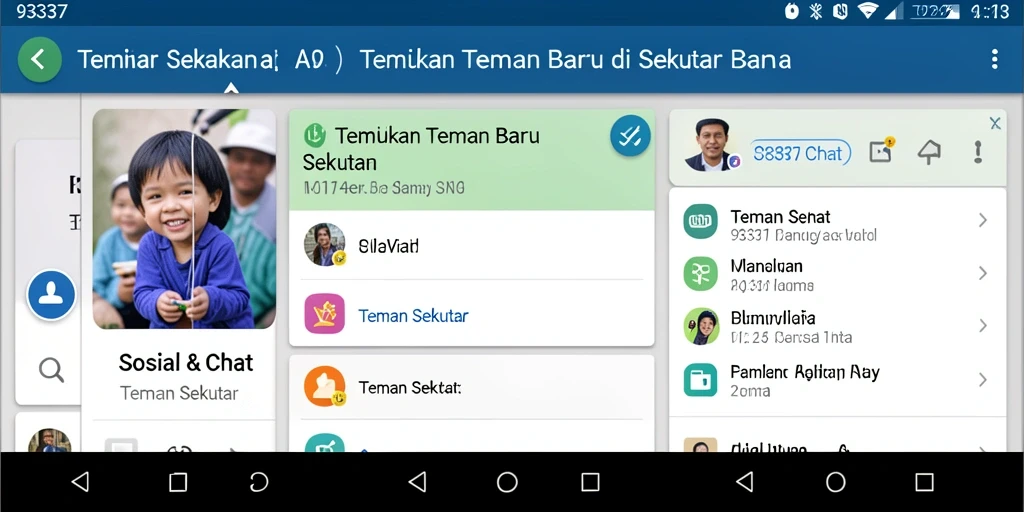 Antarmuka pengguna aplikasi Teman Sekitar yang intuitif dan ramah.
