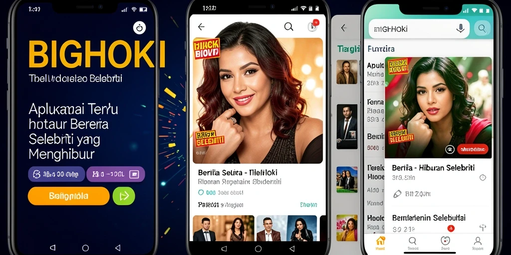 Tampilan antarmuka BIGHOKI yang menarik dengan informasi hiburan terupdate.