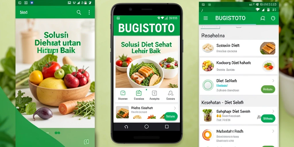 Tampilan antarmuka aplikasi BUGISTOTO untuk diet sehat.
