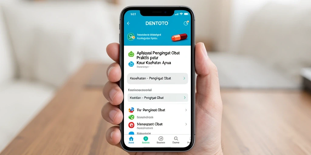 Antarmuka intuitif DENTOTO untuk pengingat obat yang efektif.