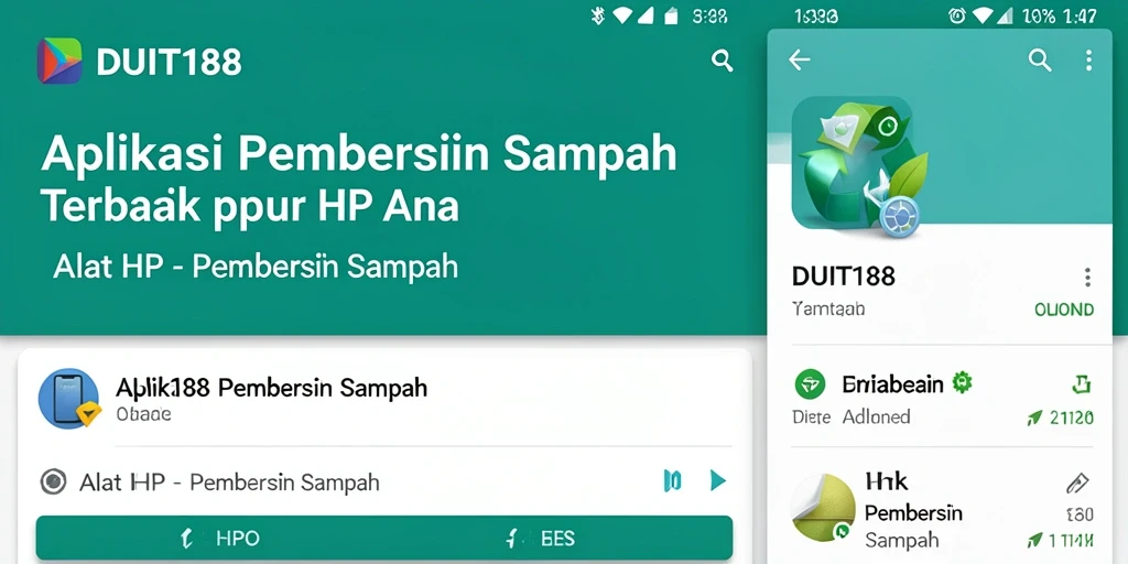 Tampilan antarmuka pembersih sampah DUIT188 yang sederhana dan intuitif.