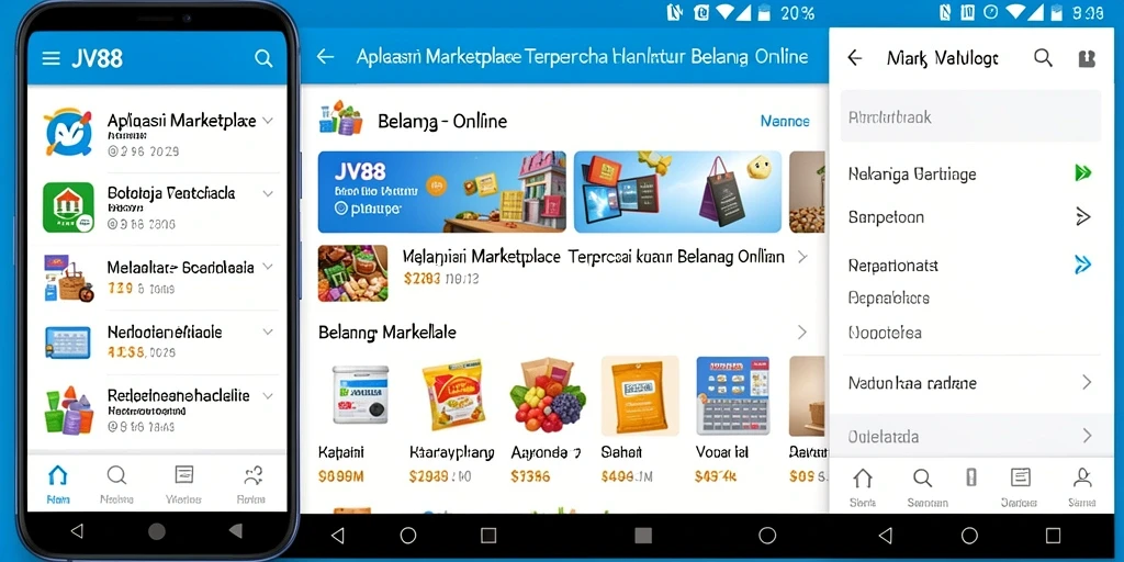 Antarmuka aplikas JV88 yang sederhana dan mudah digunakan.