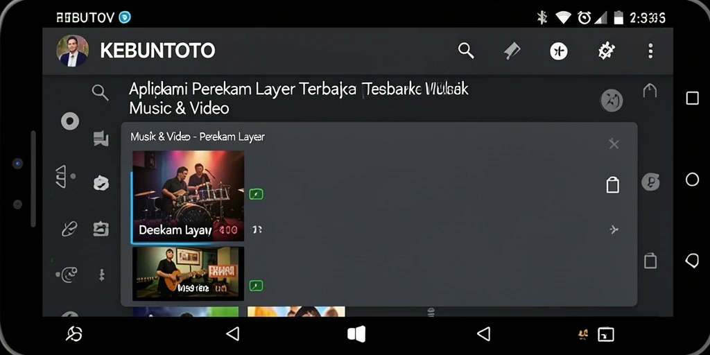 Antarmuka KEBUNTOTO yang intuitif untuk merekam layar dengan mudah.