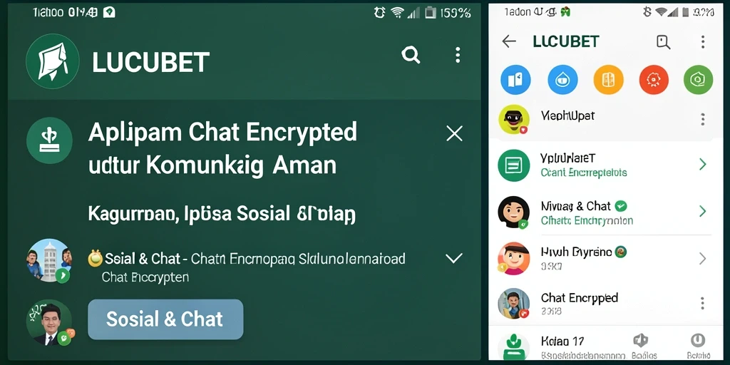 Antarmuka LUCUBET yang menarik dengan fitur Chat Encrypted.