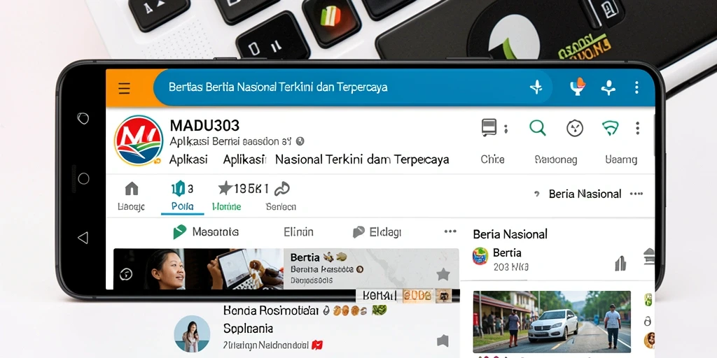 Tampilan antarmuka aplikasi MADU303 yang sederhana dan informatif.