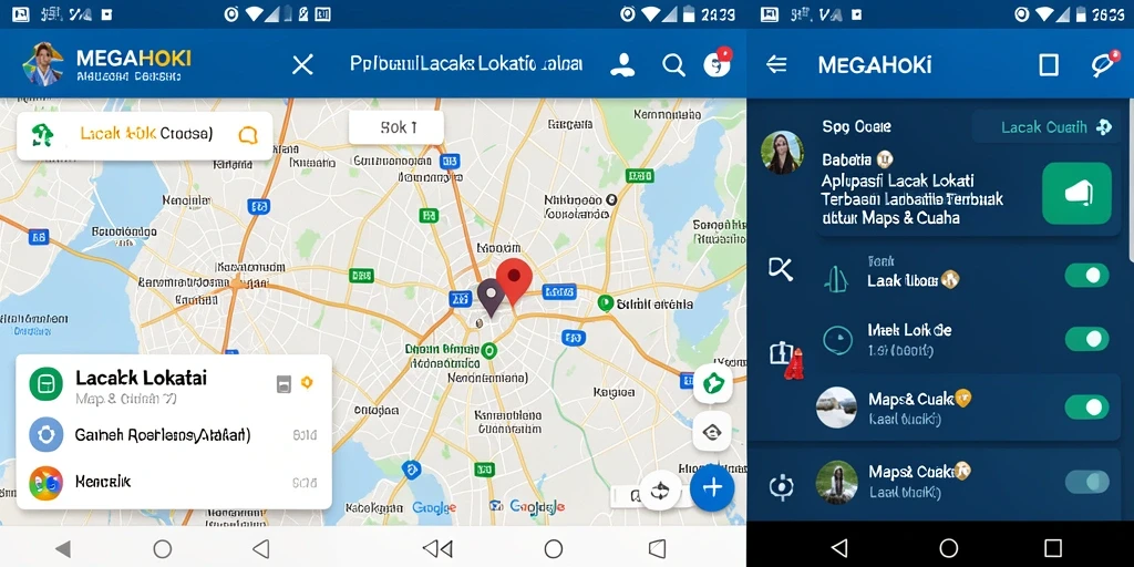 Tampilan antarmuka MEGAHOKI untuk pelacakan lokasi real-time.