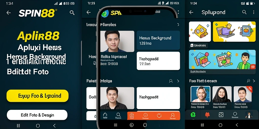 Antarmuka pengguna SPIN88 yang sederhana untuk menghapus latar belakang.