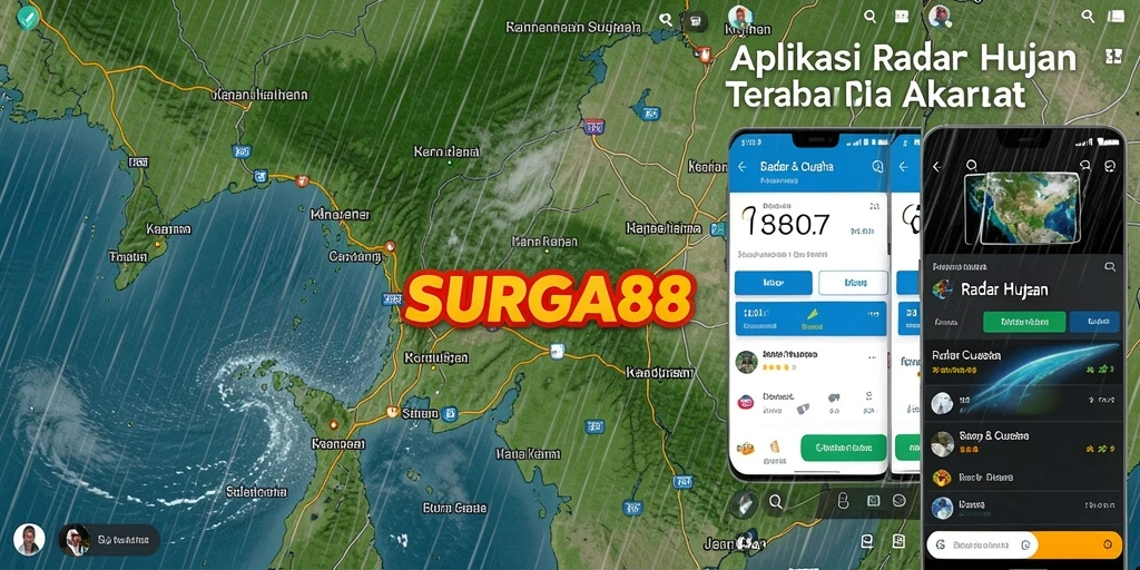 Antarmuka SURGA88 yang menampilkan peta radar hujan yang akurat.