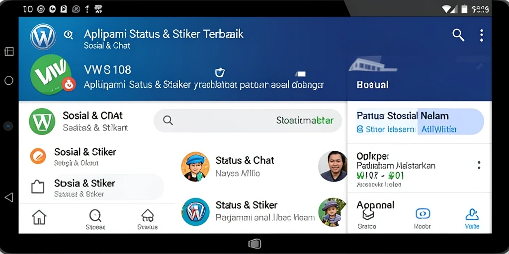 Antarmuka VW108 dengan fitur Stiker dan Status yang menarik