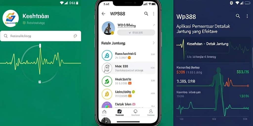 Antarmuka WP888 yang menampilkan grafik detak jantung secara real-time.
