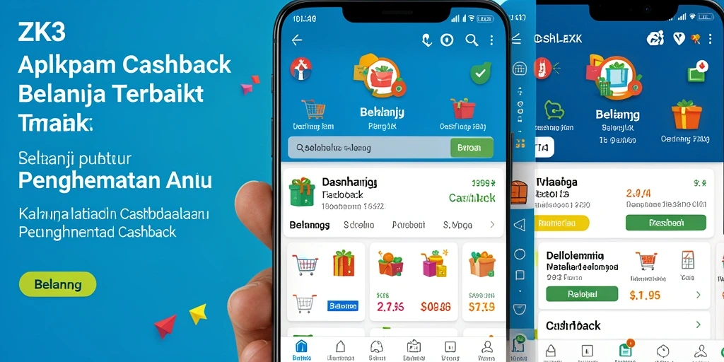 Tampilan antarmuka ZK3 menampilkan berbagai penawaran cashback menarik.